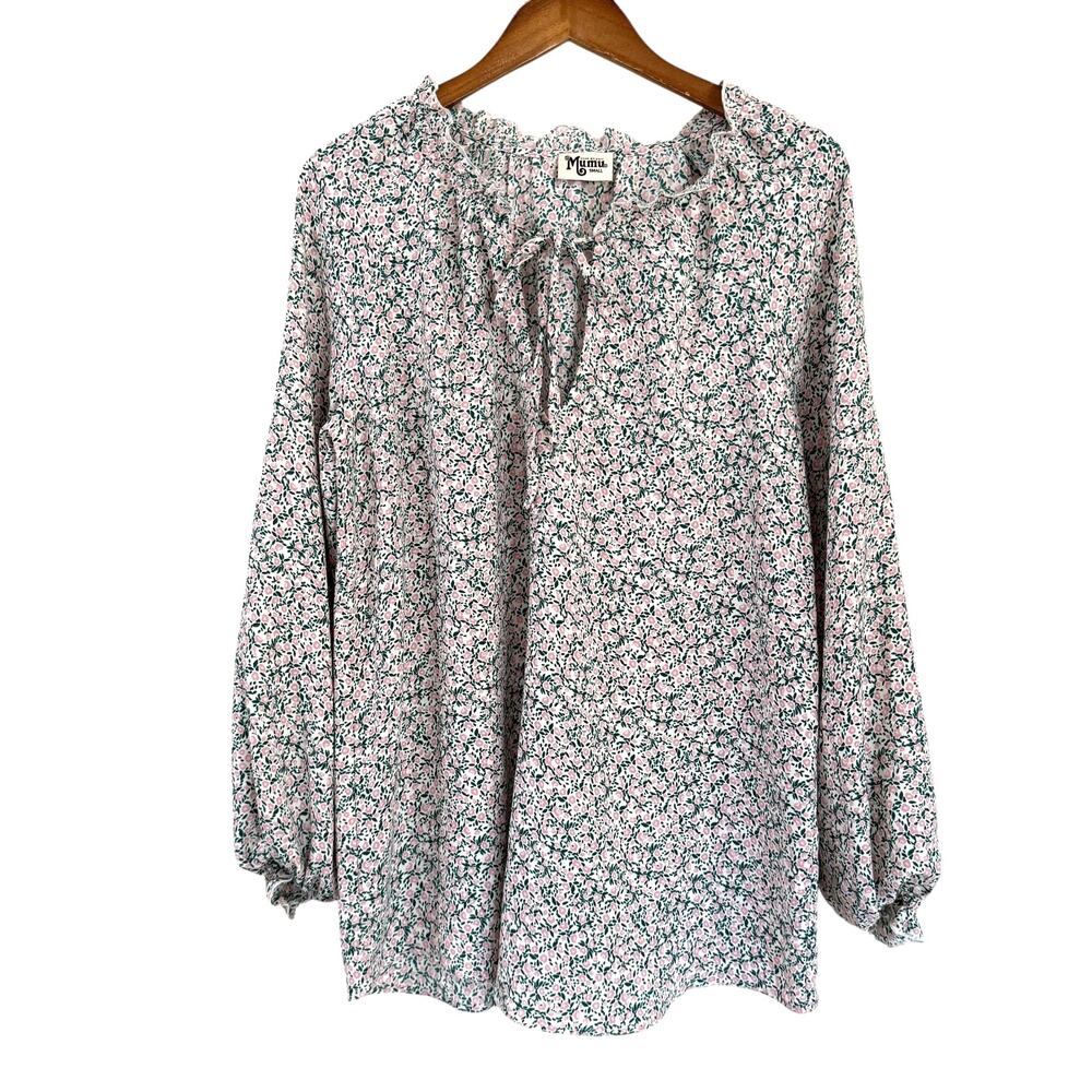 Show Me Your Mumu Charlene Peony Please Tunic Top Blouse Pink Green Floral Small - Picture 3 of 10
